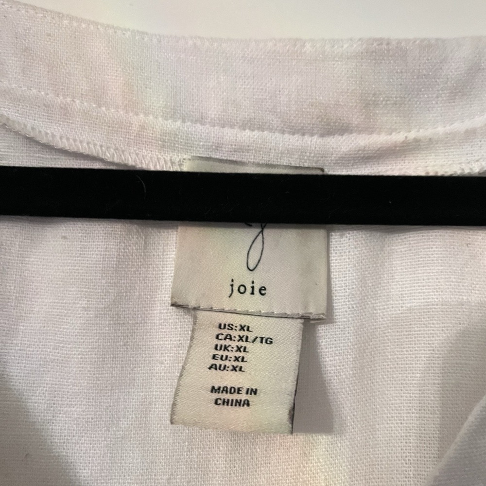 JOIE Tiered Maxi Dress XL Linen Blend Sleeveless Colorblock‎ Beachy Ivory - Picture 5 of 5